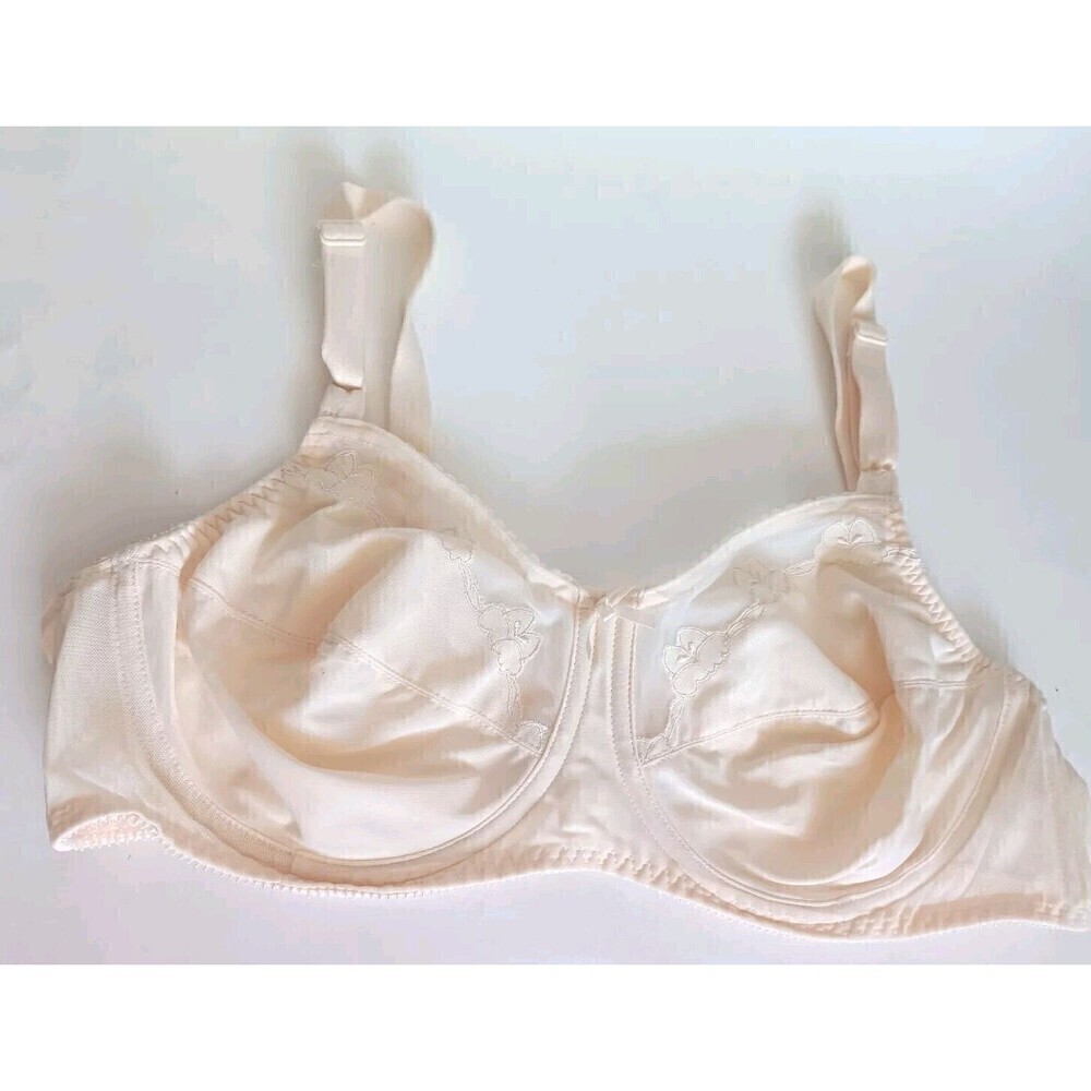 Bali Bra Size 40C Beige Style #0180 Womens Mesh Balconette Full Coverage Vintage